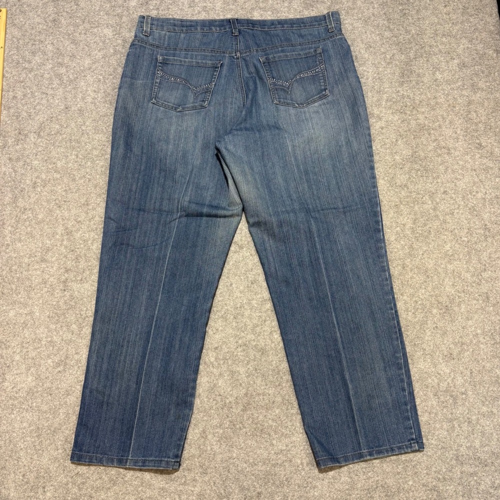 Gloria Vanderbilt Amanda Jeans Womens 18 Medium Wash Tapered Rhinestone Pocket